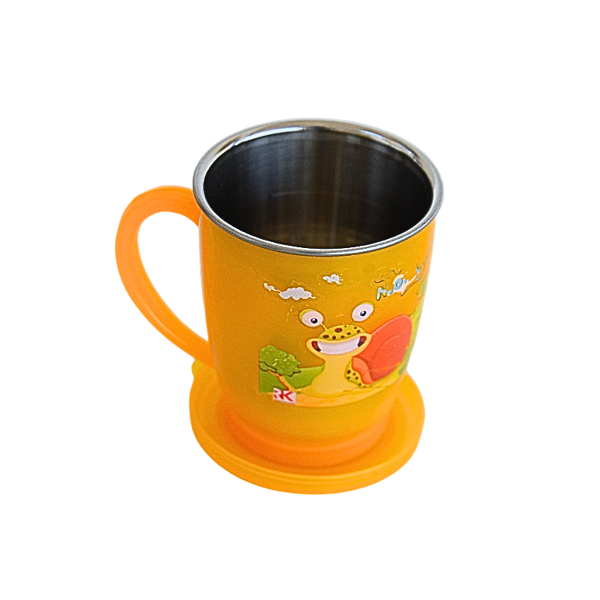 Plastic Coffee Mug with Lid for Kids(color may vary) - 250 ml