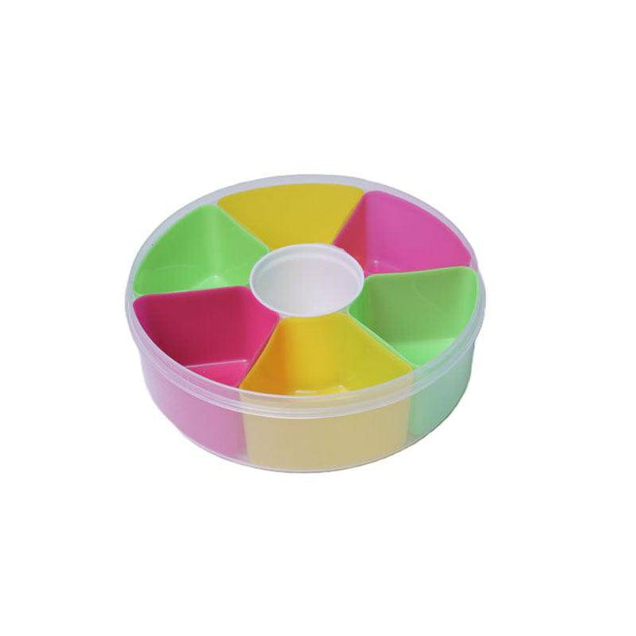 Colorfull Transparent Masala Box Round - 1 Pc