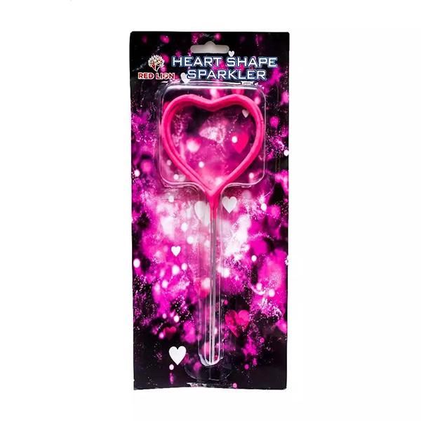 9 Inch HEART Shape Color Sparkler - 1 Box (3 Pcs)