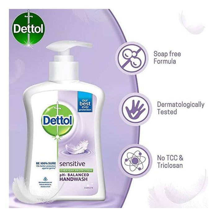 Dettol Sensitive Antibacterial Hand Wash Bottle  - 200 ml