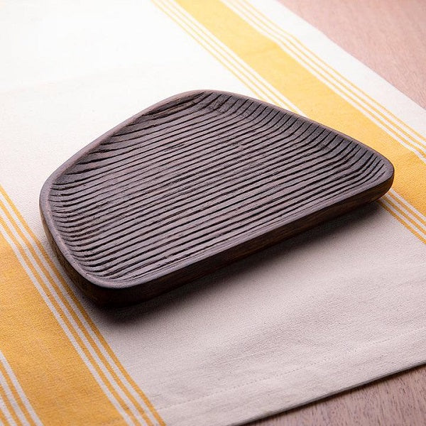 Ellementry Brunet Mango Wood Platter Small For Kitchen/Gifting Purpose/Tableware(WDETA2355) - 1 Pc