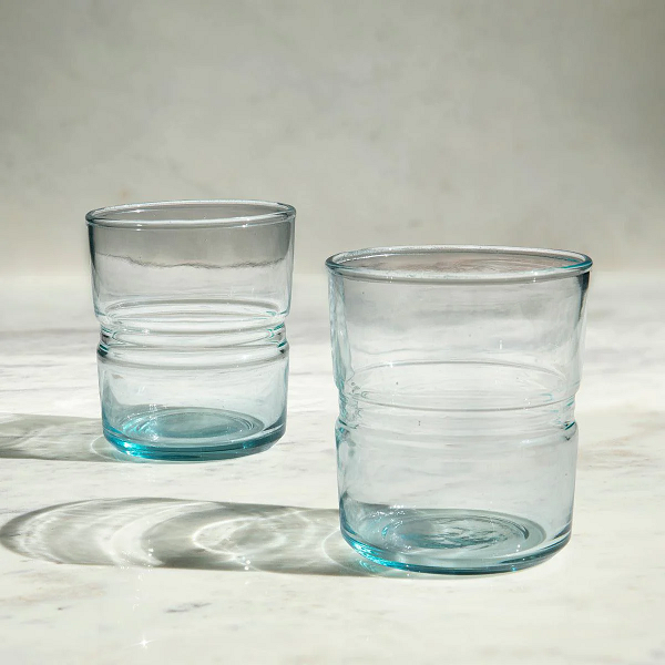 Ellementry Jove Blue Glass Tumbler Small For Kitchen/Gifting Purpose/Tableware(GSTEA2530) - 1 Pc (set of 2)