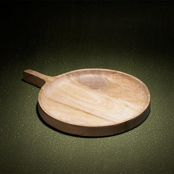 Ellementry Ochre Mango Wood Platter For Kitchen/Gifting Purpose/Tableware(WDETA2317) - 1 Pc