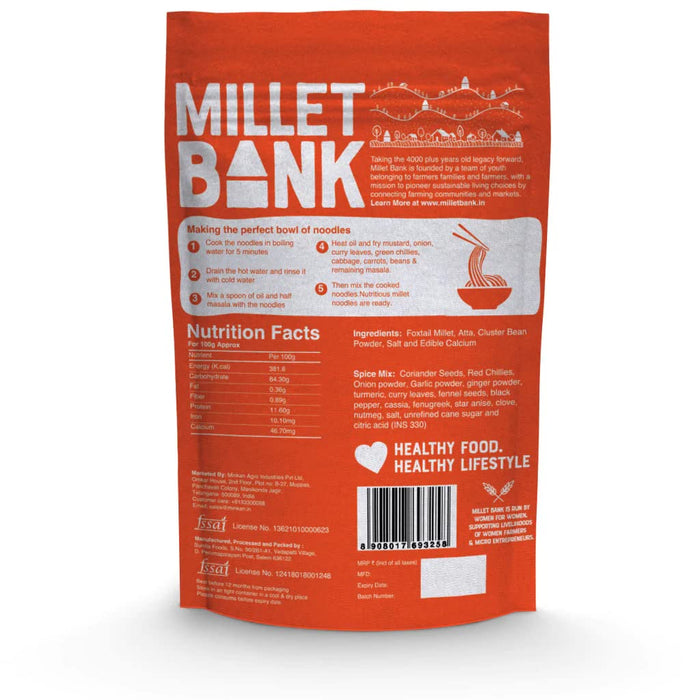 Millet Bank Foxtail Millet Hakka Noodles - 180 g