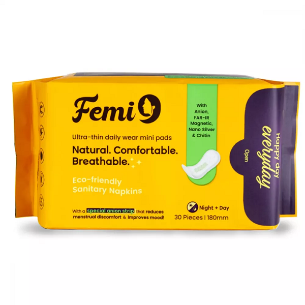 Femi9 Anion Ultra Thin Soft Cotton Finish Pantyliner - 30 Pads