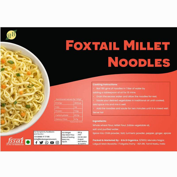 BNB Foxtail Millet Noodles (Certified Organic) - 180 g