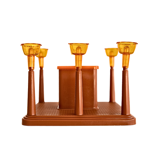 Plastic Glass Stand and Cutlery Holder(color may vary) - 1 Set