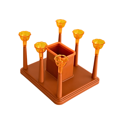 Plastic Glass Stand and Cutlery Holder(color may vary) - 1 Set