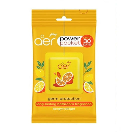 Godrej Aer Power Pocket Bathroom Freshener Germ Protection Lemon - 10 g(Pack of 3)