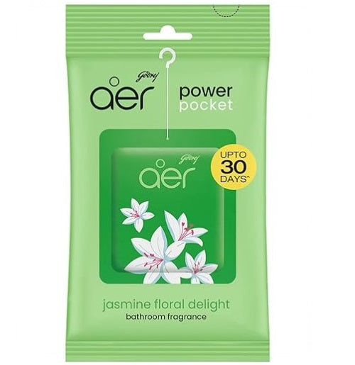 Godrej Aer Power Pocket Bathroom Freshener Germ Protection Jasmine - 10 g(Pack of 3)