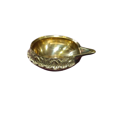 Brass Kubera Diya (Vilakku) Gold Plated Specially From Nachiyarkovil Kumbakonam - 1 Pc