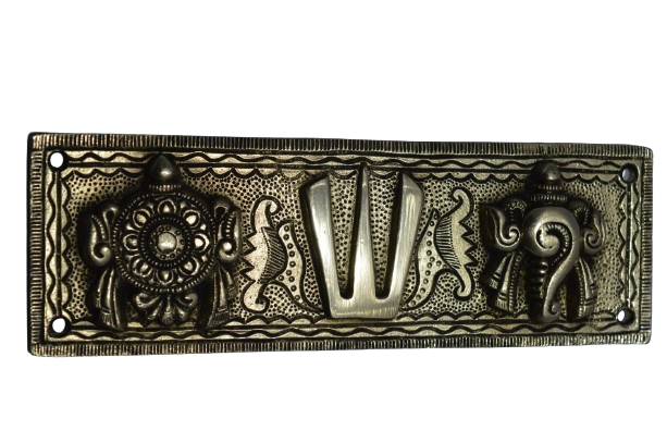 Brass Sangu Chakra Namam Frame Gold Plated Specially From Nachiyarkovil Kumbakonam - 1 pc