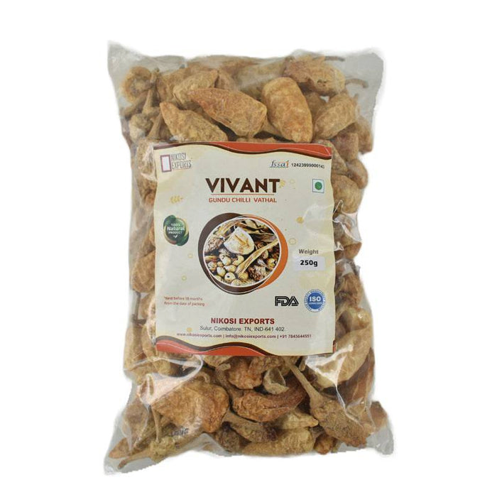 Vivant Gundu Chillies Fryms (Vadagam)  - 250 g