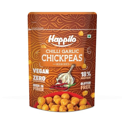 Happilo Premium Super Snack Chilli Garlic Chickpeas Crunchy and Delicious Super Healthy - 110 g