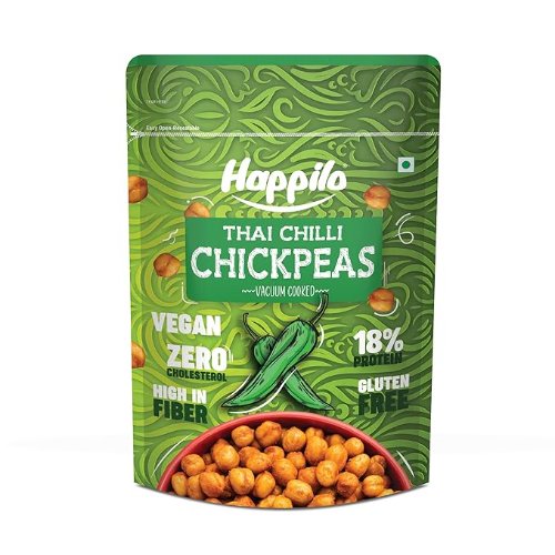 Happilo Premium Super Snack Chilli Thai Chickpeas Crunchy and Delicious Super Healthy - 110 g