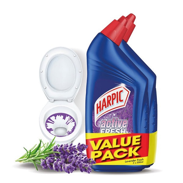 Harpic Lavender Fresh Active Cleaning Gel - 2 x 500 ml