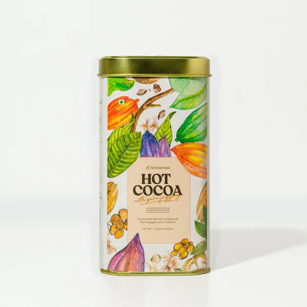 The Divine Foods Natural Hot Cocoa Powder with Palm Jaggery - 200 g
