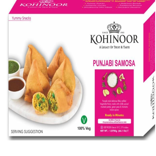 KOHINOOR Frozen Punjabi Samosa Value Pack (Chilled) - 1.4 Kg