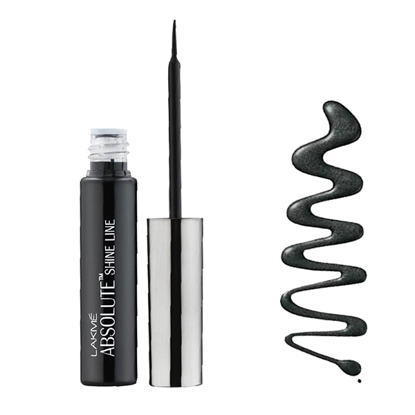 Lakme Absolute Shine Liquid Eye Liner Black Long Lasting Shimmery Liner For A Glossy Finish Smudge Proof - 4.5 ml