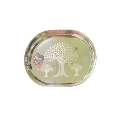 Laser Design Stainless Steel Welcome/Dinner Plate (Medium) - 1 Pc