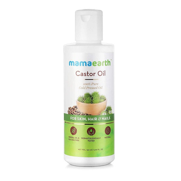Mamaearth 100% Pure Castor Oil Cold Pressed To Support Hair Growth Good Skin And Strong Nails - 150 ml