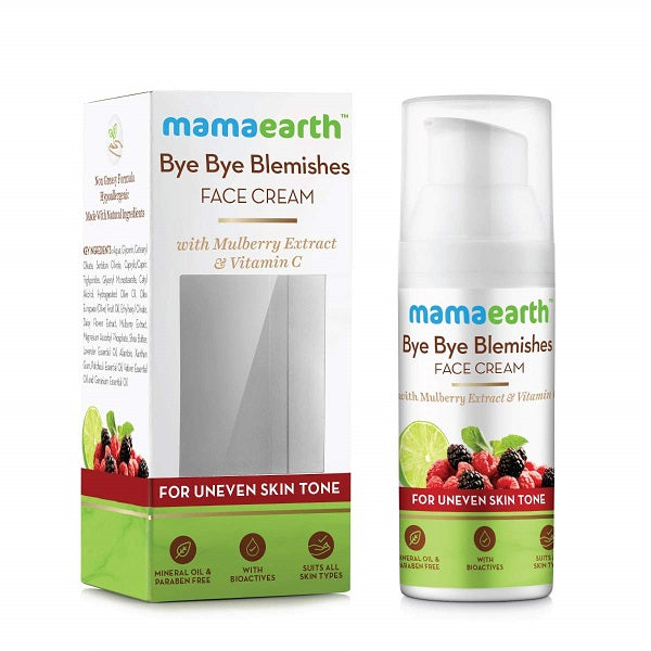 Mamaearth Bye Bye Blemishes Face Cream For Pigmentation & Blemish Removal With Mulberry Extract & Vitamin C  - 30 ml