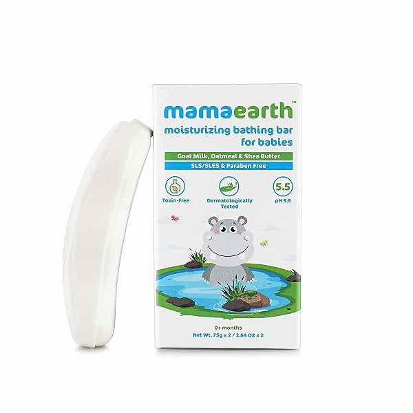 Mamaearth Moisturizing Baby Bathing Soap Bar pH 5.5 With Goat Milk And Oatmeal - 2 X 75g