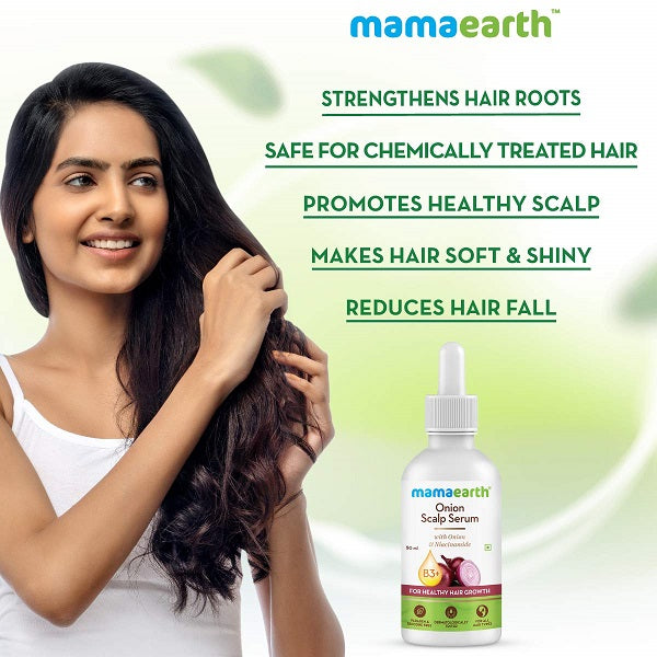 Mamaearth Onion Scalp Serum With Onion Oil and Niacinamide For Healthy Hair Growth - 50 ml