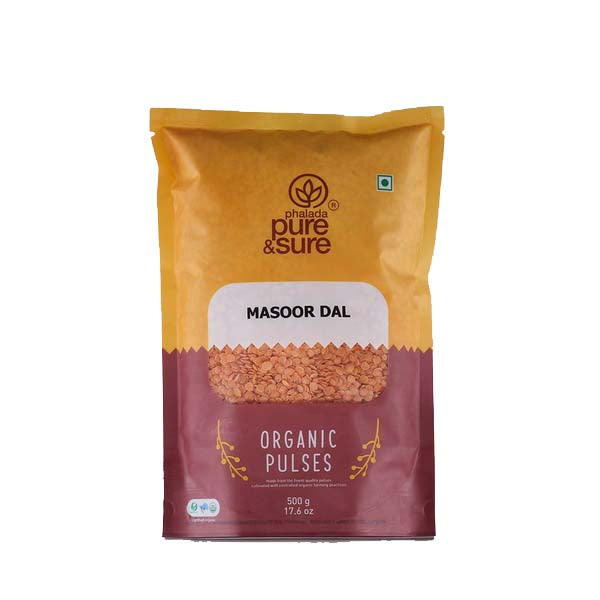 Phalada Pure & Sure Organic Masoor Dal - 500 g