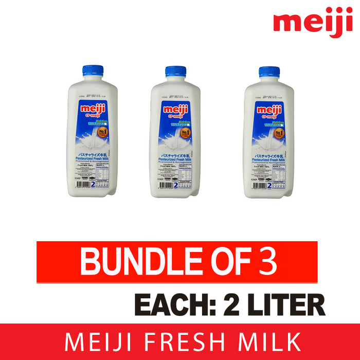 Meiji Fresh Milk (Delivered at least 4 days before it expires) - 2 L x 3  (Chilled)