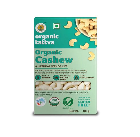 Organic Tattva Cashewnuts (Certified ORGANIC) - 100 g