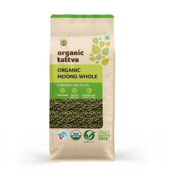 Organic Tattva Green Moong Dal Whole (Certified ORGANIC) - 500 g