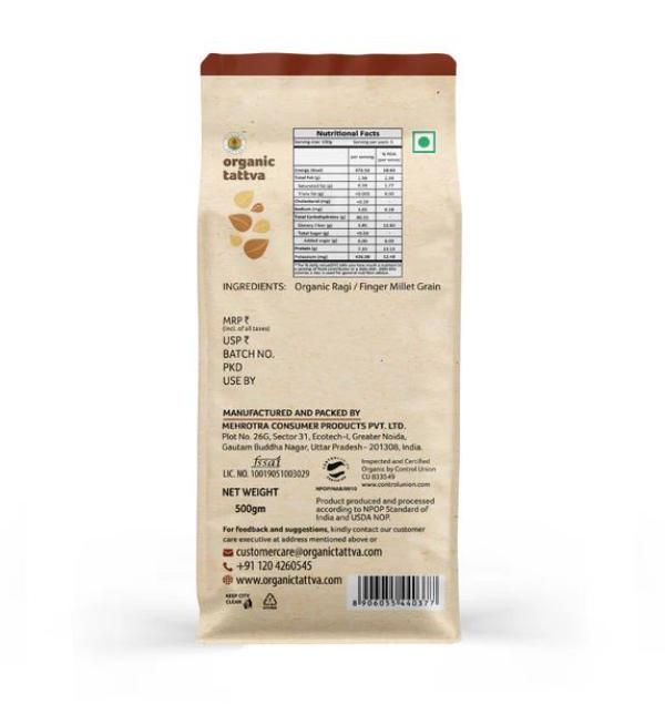 Organic Tattva Ragi Flour (Certified ORGANIC) - 500 g