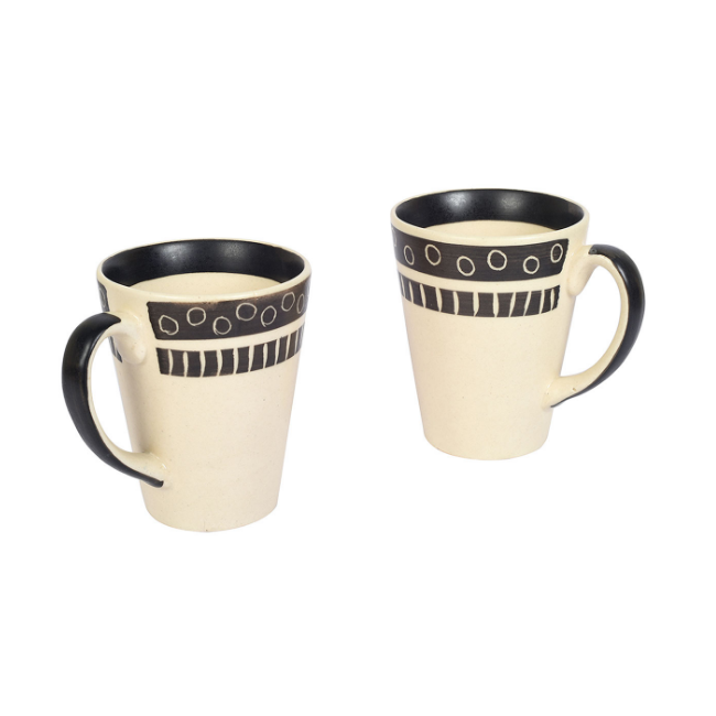 Kevin Plain Ceramic Mug - Set Of 2