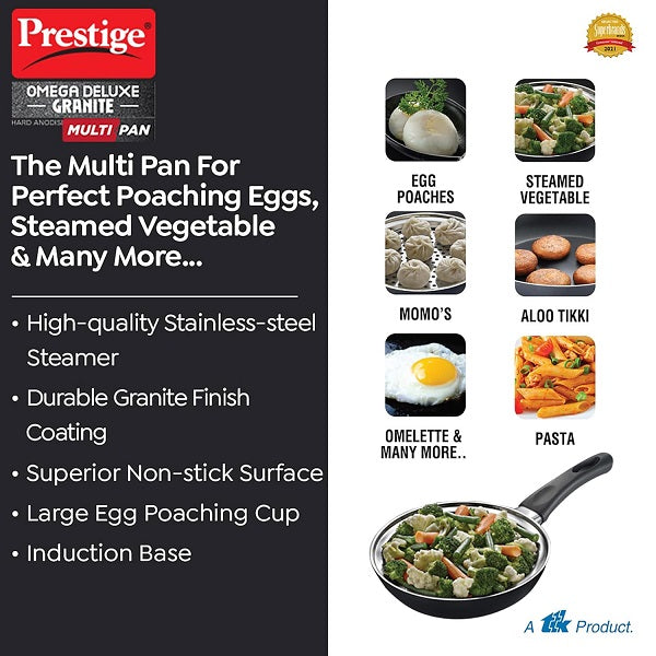 Prestige Omega Deluxe Granite Multi Pan Cookware - 20 Cm