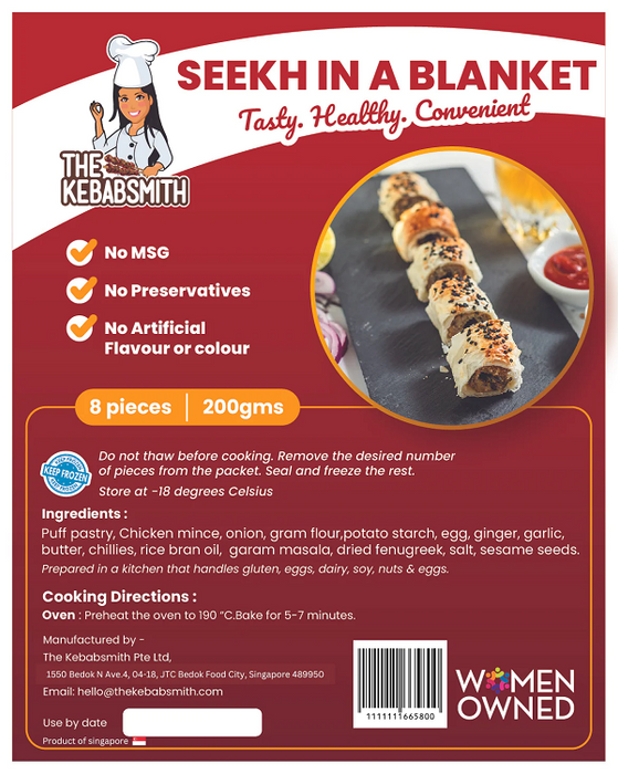 The Kebabsmith Seekh in a Blanket - 200 g / 8 pcs