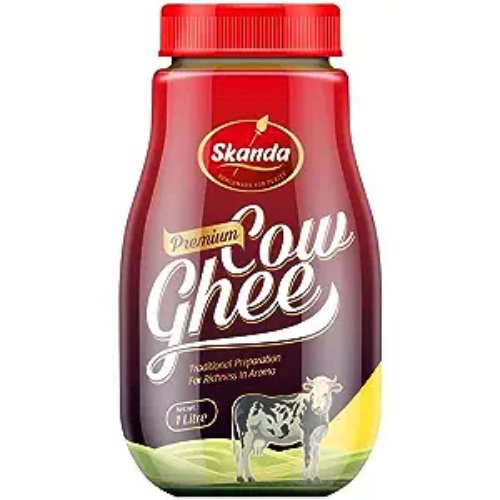 Skanda Premium Cow Ghee Nature Cow Milk Ghee Rich in Vitamin A Rich in Aroma Traditionally Handcrafted - 1 L