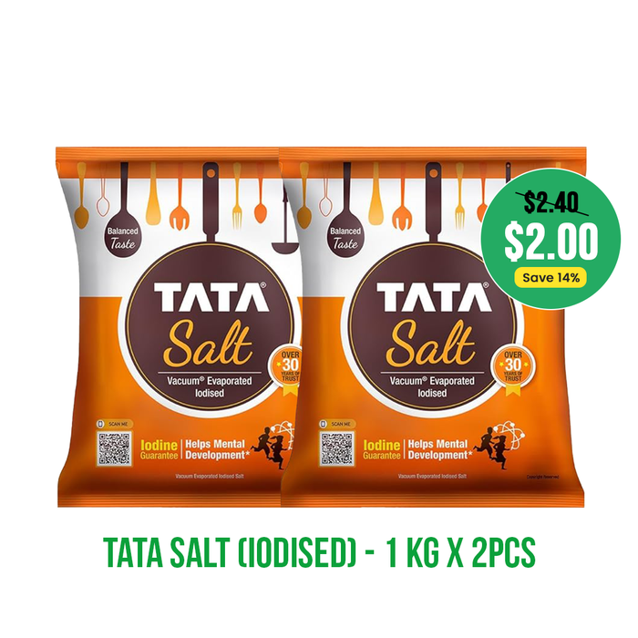 TATA Salt (Iodised) - 1 kg x 2