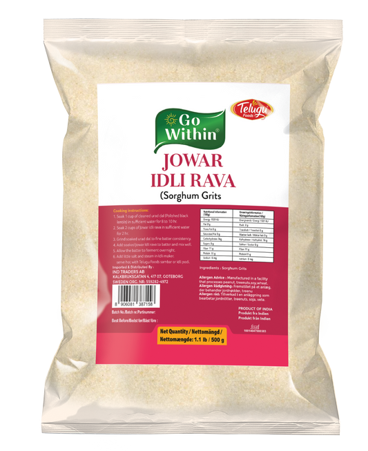 Telugu Foods Go Within Jowar Idli Rava /Semolina (Sooji/Suji) - 500 g