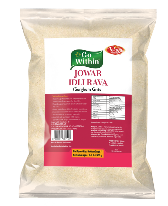 Telugu Foods Go Within Jowar Idli Rava /Semolina (Sooji/Suji) - 500 g