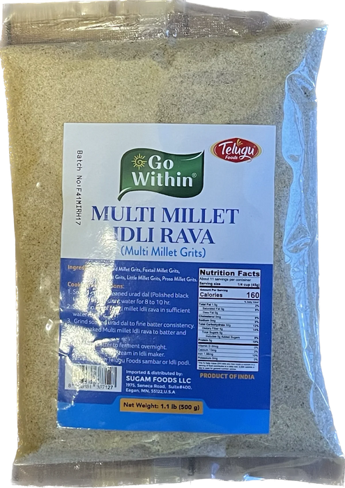 Telugu Foods Go Within Multi Millet Idli Rava /Semolina (Sooji/Suji) - 500 g
