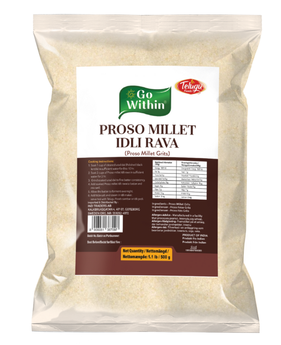 Telugu Foods Go Within Proso Millet Idli Rava /Semolina (Sooji/Suji) - 500 g