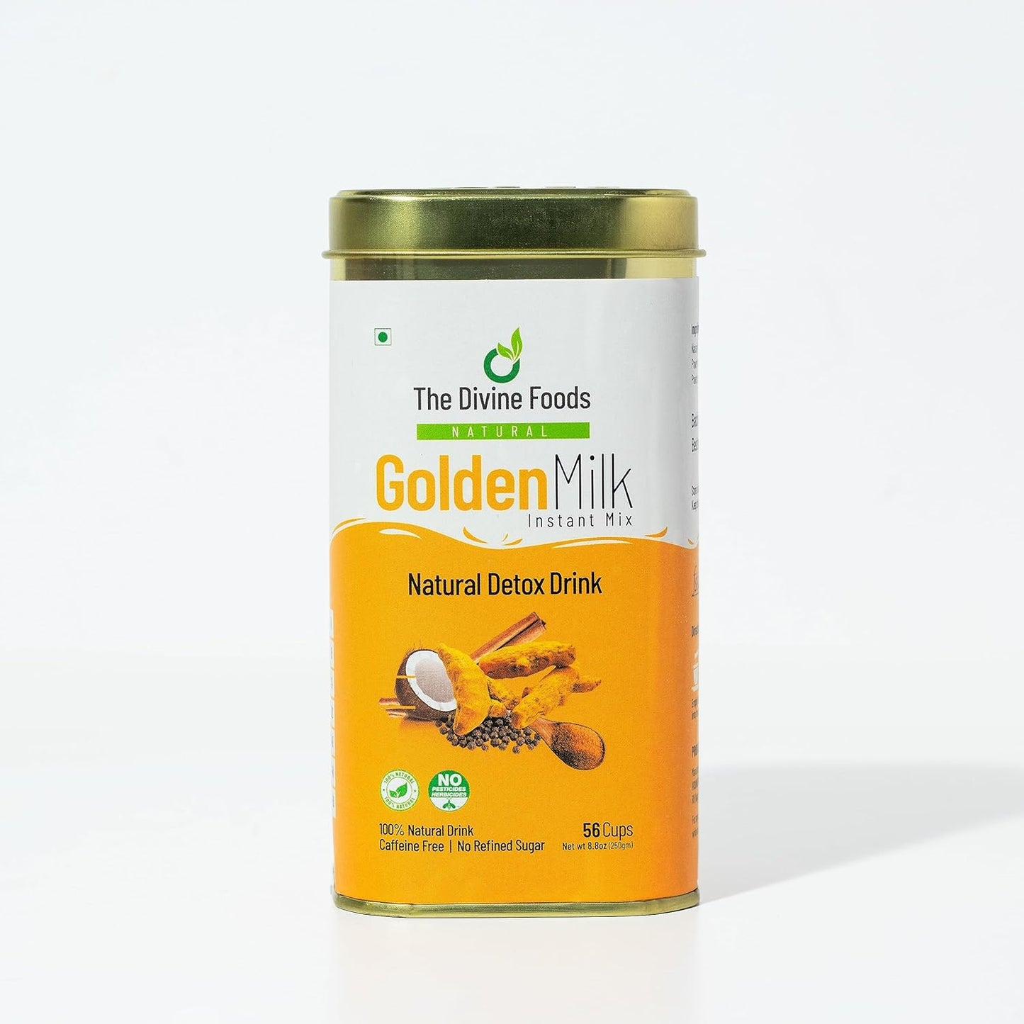 The Divine Foods Organic Golden Milk Natural Detox Drink DND Latte Mix - 250 g