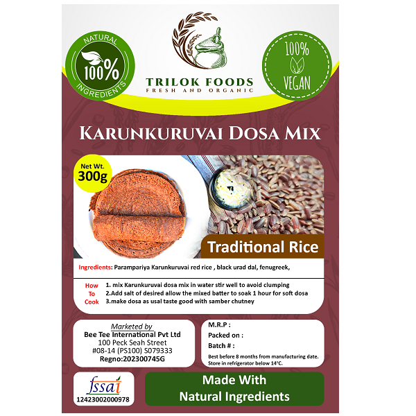 Trilok Foods Karunkuruvai Red Rice Dosa Mix - 300 g