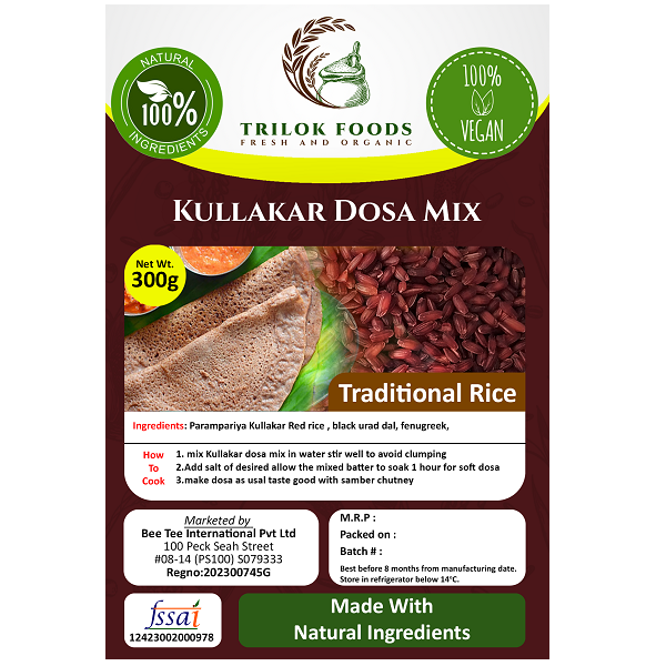 Trilok Foods Kullakar Red Rice Dosa Mix - 300 g