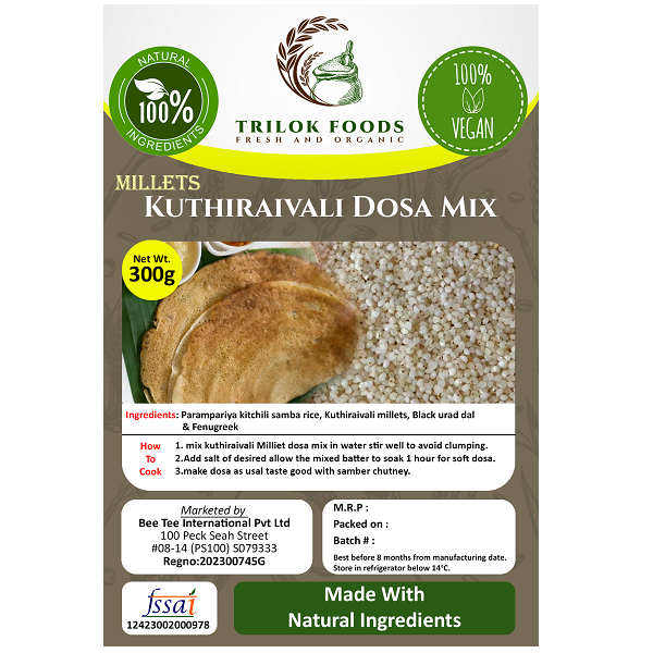 Trilok Foods Kuthiraivali Banyard Millet Dosa Mix - 300 g
