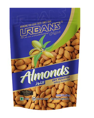 Urbans Dry Roasted Almonds-450 g