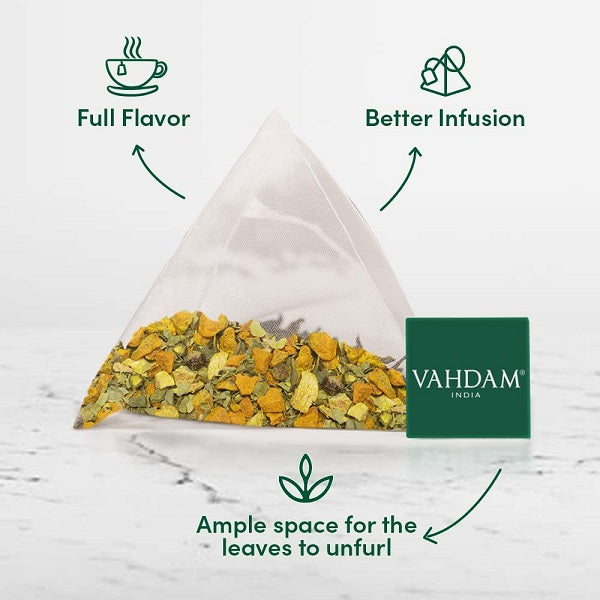 VAHDAM Turmeric Ashwagandha Herbal Tea Bags - 30 Tea Bags