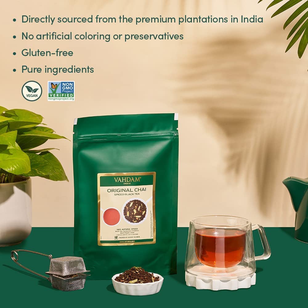 VAHDAM India's Original Masala Chai Tea Loose Leaf Ancient Indian House Recipe Of Spiced Masala Tea - 100 g