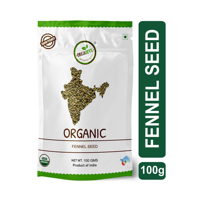 Orgabite Fennel Seeds (Certified ORGANIC) - 100 g